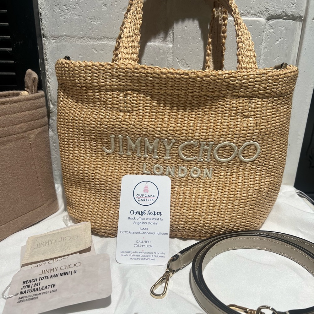 Jimmy Choo Mini Raffia Tote